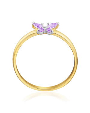 14k purple butterfly ring