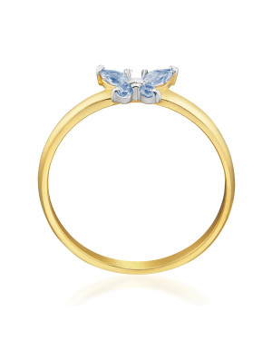 14k blue butterfly ring