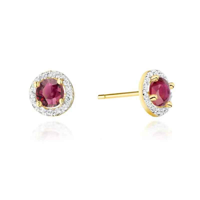 585 gold earrings with ruby and diamonds 1.20 ct | GoldJewellery 585 gold earrings with ruby and diamonds 1.20 ct | GoldJewellery