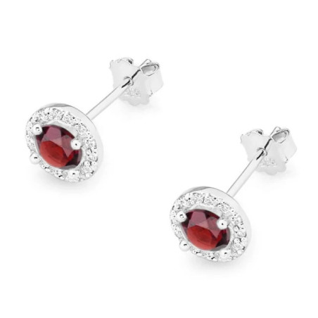 585 gold earrings with ruby ​​and diamonds 1.20 ct | GoldJewellery