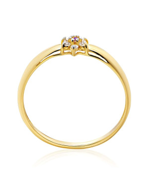 Engagement ring purple flower 14k