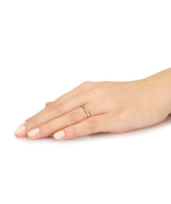 Engagement ring purple flower 14k