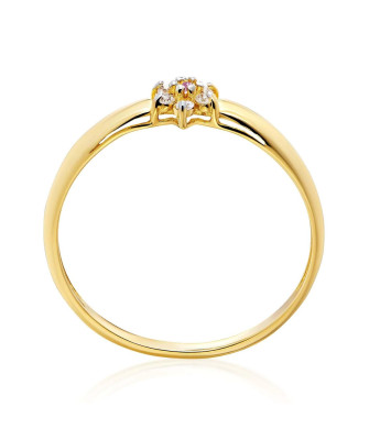 Engagement ring pink flower 14k