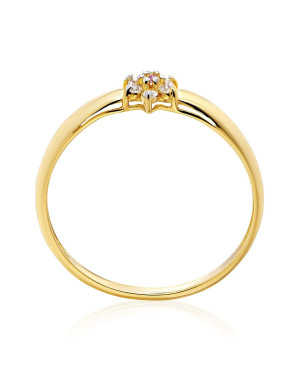 Engagement ring pink flower 14k