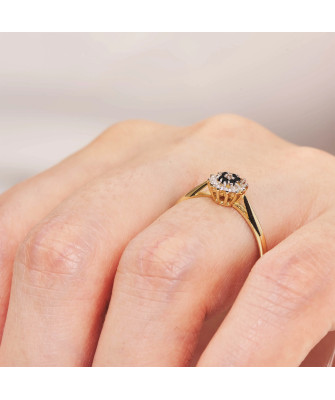 14k ring with black stone