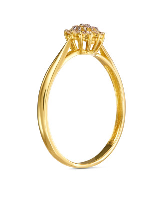 Engagement flower ring 14k zirconia