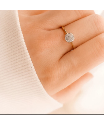 Engagement flower ring 14k zirconia