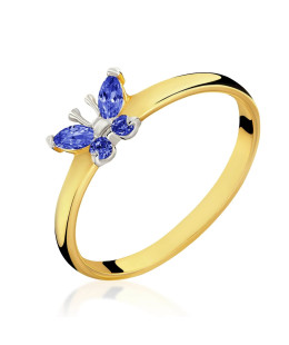 Butterfly ring 8k blue