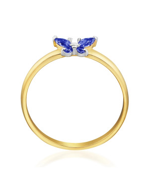 Butterfly ring 8k blue