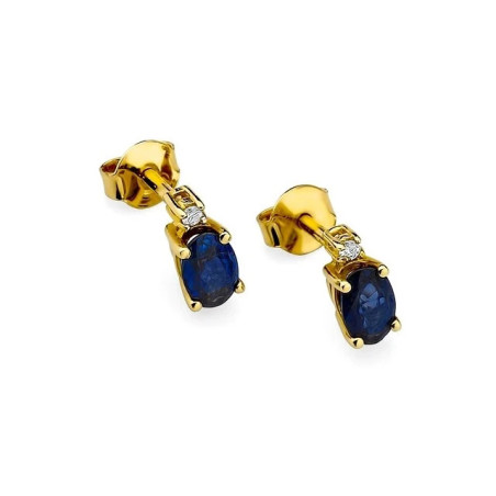 585 gold earrings with sapphire and diamonds 1.40 ct | GoldJewellery