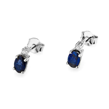585 gold earrings with sapphire and diamonds 1.40 ct | GoldJewellery