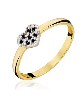 Black heart ring stones 8k
