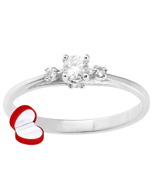 14k white gold ring with cubic zirconia