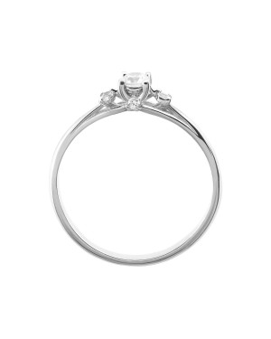 14k white gold ring with cubic zirconia