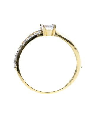 14k engagement ring intertwined pattern cubic zirconia