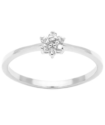14k white gold flower ring