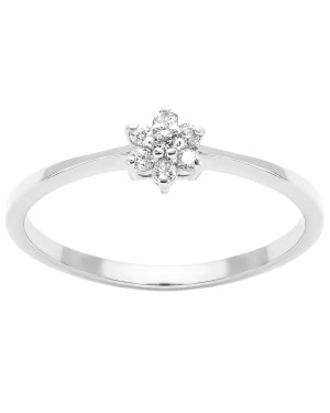 14k white gold flower ring