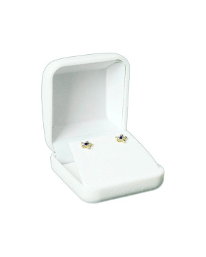 8K Gold Flower Stud Earrings with Blue Cubic Zirconia