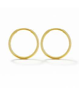 Gold hoop earrings 2 cm 8k