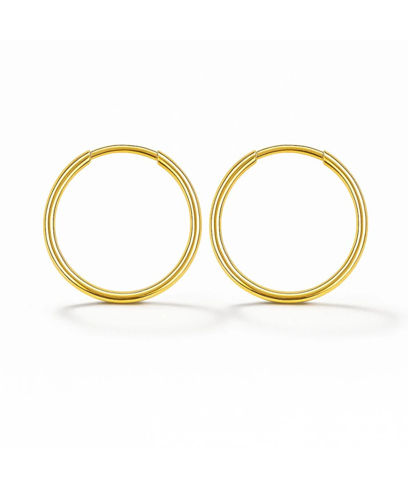 Gold hoop earrings 2 cm 8k