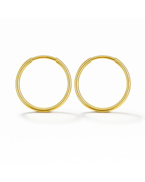 Gold hoop earrings 2 cm 8k