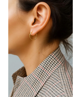 Gold hoop earrings 2 cm 8k