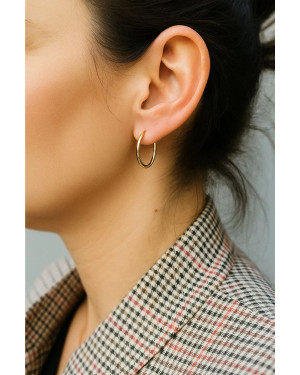 Gold hoop earrings 2 cm 8k
