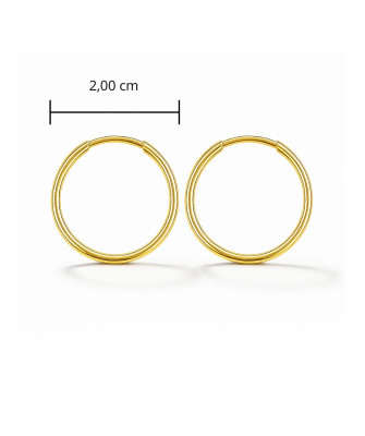 Złote kolczyki koła 2 cm 8k