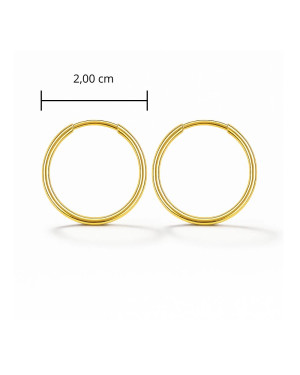 Złote kolczyki koła 2 cm 8k