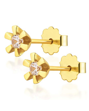 Delicate gold earrings with cubic zirconia 8k