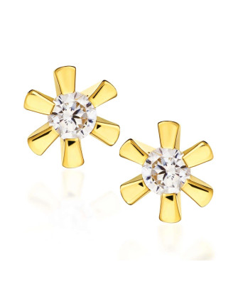 Delicate gold earrings with cubic zirconia 8k