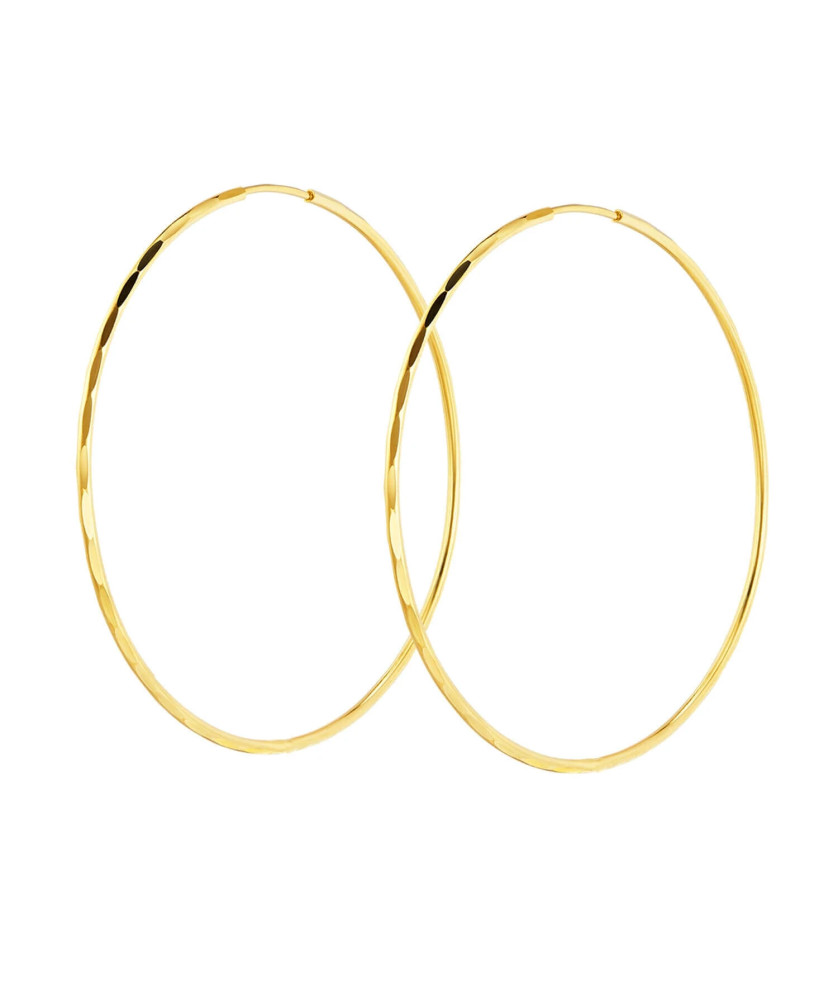 Gold Hoop Earrings Eclat diameter 5.5 cm 14k test