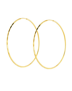 Gold Hoop Earrings Eclat diameter 5.5 cm 14k test