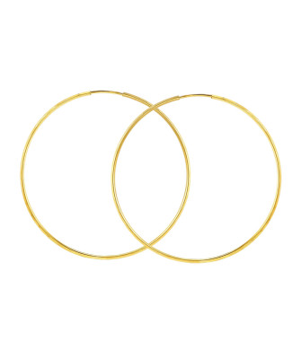Gold Hoop Earrings Eclat diameter 5.5 cm 14k test