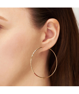 Gold Hoop Earrings Eclat diameter 5.5 cm 14k test