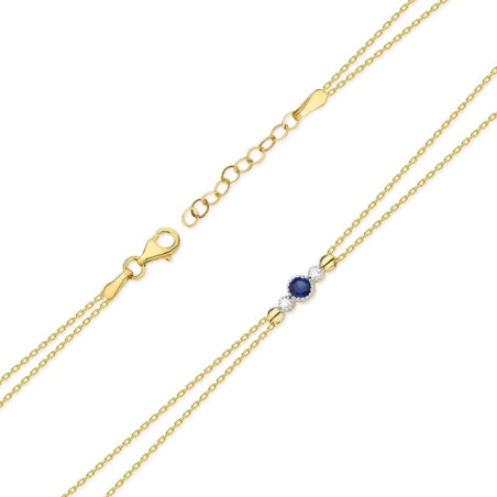 585 gold bracelet with Sapphire and Diamonds 0.15ct♥ GoldJewellery