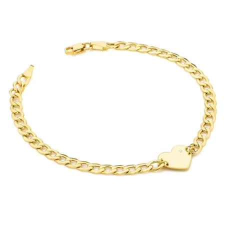 585 gold heart bracelet with 0.005 diamonds ♥ GoldJewellery