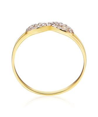 Gold infinity ring 14k white stones