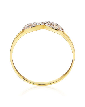 Gold infinity ring 14k white stones