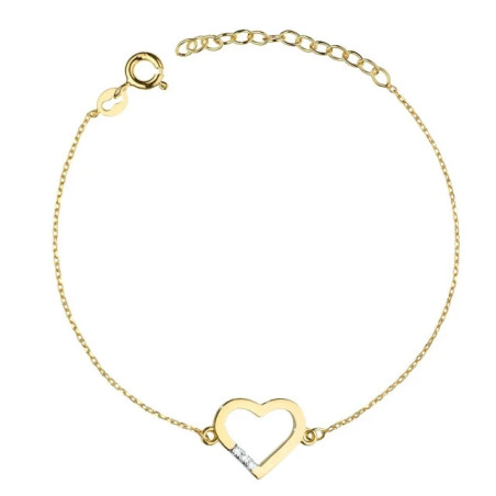 585 gold heart bracelet with 0.015 diamonds ♥ GoldJewellery