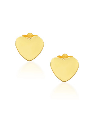 14K Gold Heart Stud Earrings
