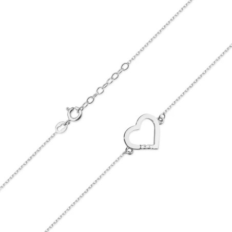585 gold heart bracelet with 0.015 diamonds ♥ GoldJewellery