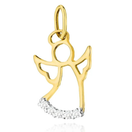 Gold Angel Pendant 585 with Diamonds 0.07ct | GoldJewellery