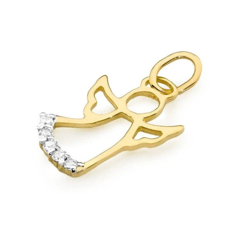 Gold Angel Pendant 585 with Diamonds 0.07ct | GoldJewellery