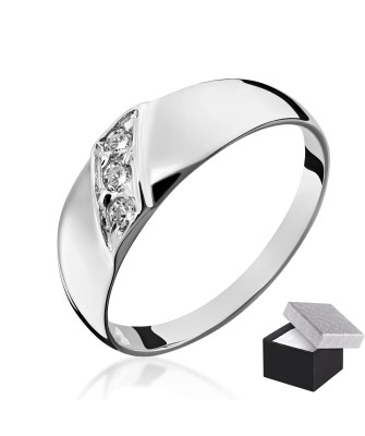 Wide silver ring with stones