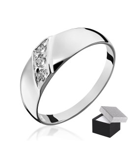 Wide silver ring with stones