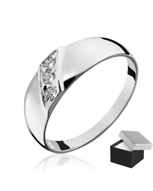 Wide silver ring with stones