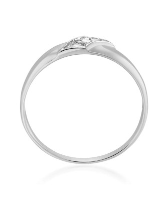 Wide silver ring with stones