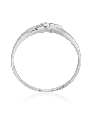 Wide silver ring with stones