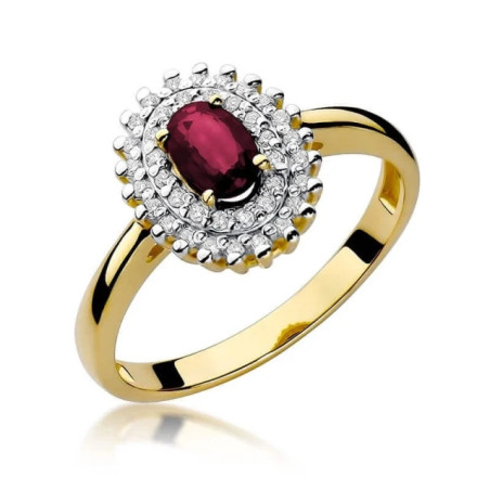 Gold ring with diamond EY-303 ruby ​​| GoldJewellery